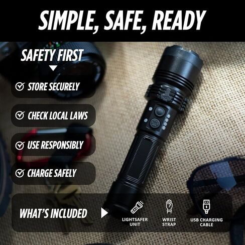GUARD DOG SECURITY LightSafer Stun Gun Self Defense, LED Flashlight, Police Strength Stun Gun with Concealed Prong Technology, Rechargeable with Charging Indicator in Kuwait