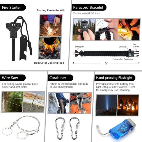 Survival Kit, 151Pcs Survival Gear Emergency Supplies First Aid Kit in Kuwait