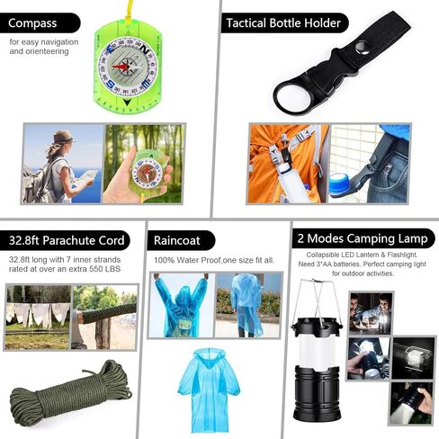 Survival Kit, 151Pcs Survival Gear Emergency Supplies First Aid Kit in Kuwait