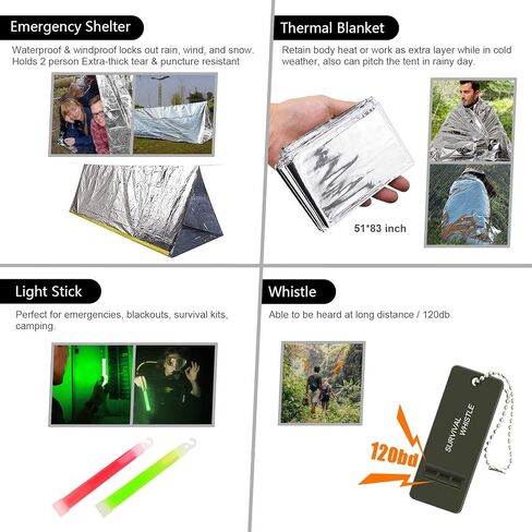 Survival Kit, 151Pcs Survival Gear Emergency Supplies First Aid Kit in Kuwait