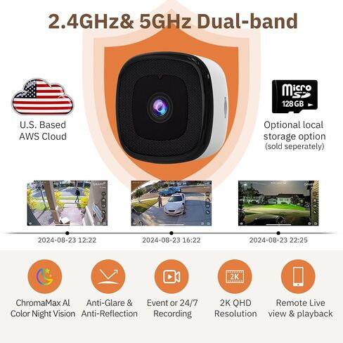 Girafit 2K Window Camera (2 Pack)+5GHz & 2.4GHz Indoor Camera (1 Pack) in Kuwait