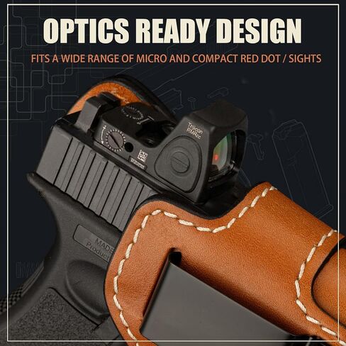 IWB Holster for Glock 43X MOS w/TLR-7X Sub, TLR-7 HL-X Sub, Right, Brown in Kuwait
