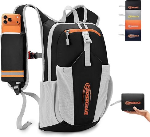 CROSS GEAR 16L Foldable Hiking Backpack, RFID Protection, Lightweight Waterproof Daypack, Packable Backpacks for Women Men, Small Hiking Daypack for Camping Travel Outdoor, Black in Saudi Arabia