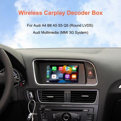 Wireless Carplay Android Auto Adapter for Audi A4 A5 Q5 S4 S5 2008-2018 | MMI 3G Retrofit Kit with Navigation, Music, Siri, OEM Knob Control, Camera Input in Kuwait