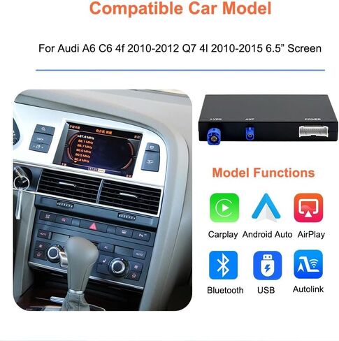 Wireless Carplay Android Auto Adapter for Audi A4 A5 Q5 S4 S5 2008-2018 | MMI 3G Retrofit Kit with Navigation, Music, Siri, OEM Knob Control, Camera Input in Kuwait