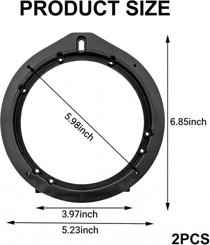 2 PCS Car Speaker Adapter, 6.5 Inches Stereo Narrator Gasket, Replacement Mounting Speaker Bracket Spokesman, Compatible with Honda Fit/Accord/Lingpai/Civic/Chengfan/CRV/Vinzhi in Saudi Arabia