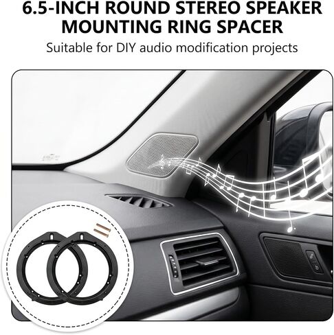 2 PCS Car Speaker Adapter, 6.5 Inches Stereo Narrator Gasket, Replacement Mounting Speaker Bracket Spokesman, Compatible with Honda Fit/Accord/Lingpai/Civic/Chengfan/CRV/Vinzhi in Saudi Arabia