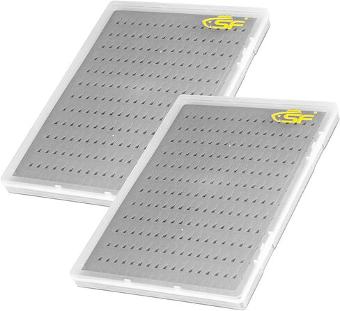 SF Collection Fly Boxes Clear Fly Fishing Box, Triangle Foam 2 Pack A5 in Kuwait
