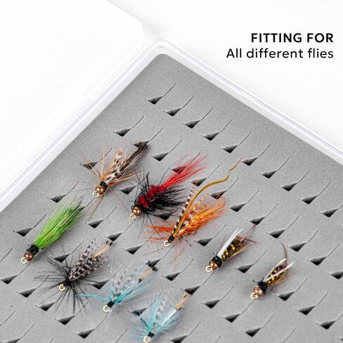 SF Collection Fly Boxes Clear Fly Fishing Box, Triangle Foam 2 Pack A5 in Kuwait