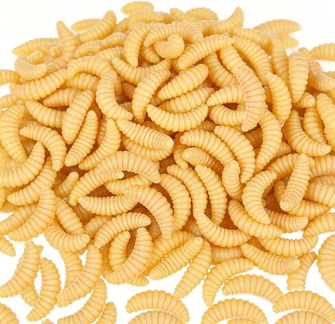 500 Pcs Fake Maggots Fake Wax Worms Soft Plastic Maggot Baits Bread Worm Fish Lure False Wax Worm Fishing Lures Baits for Fishing Bass, Halloween Decoration in Kuwait