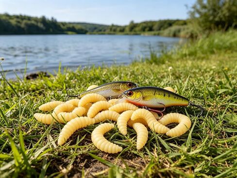 500 Pcs Fake Maggots Fake Wax Worms Soft Plastic Maggot Baits Bread Worm Fish Lure False Wax Worm Fishing Lures Baits for Fishing Bass, Halloween Decoration in Kuwait