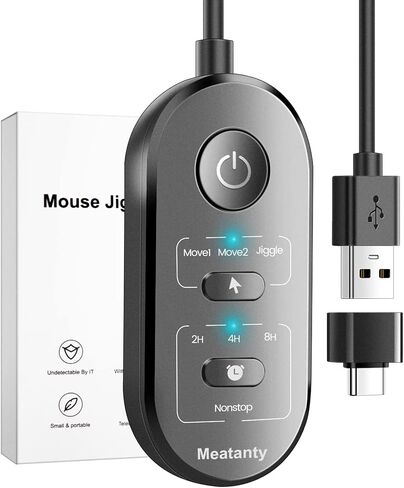 meatanty 3 in 1 USB Mouse Mover with Timer, Separate Mode Selection and ON/Off Button, Mouse Shaker Wiggler Supports Multi-Track, Driver-Free and PlugPlay Keeps PC Active in Kuwait