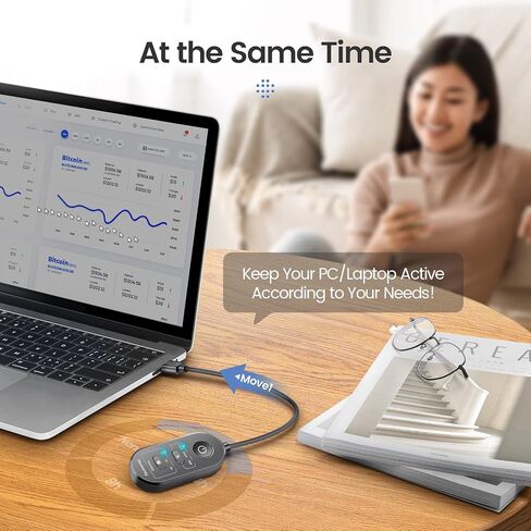 meatanty 3 in 1 USB Mouse Mover with Timer, Separate Mode Selection and ON/Off Button, Mouse Shaker Wiggler Supports Multi-Track, Driver-Free and PlugPlay Keeps PC Active in Kuwait