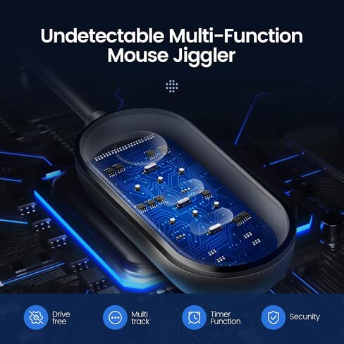 meatanty 3 in 1 USB Mouse Mover with Timer, Separate Mode Selection and ON/Off Button, Mouse Shaker Wiggler Supports Multi-Track, Driver-Free and PlugPlay Keeps PC Active in Kuwait