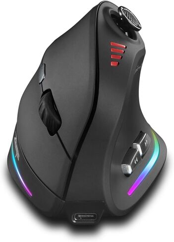 TKMARS Wireless Ergonomic Vertical Gaming Mouse with Joystick, Bluetooth & 2.4G, 12 Programmable Buttons, Adjustable 24000 DPI, Rechargeable RGB Computer Mouse for PC, MacBook & Laptops in Kuwait