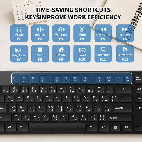 Arabic English Keyboard,Wired Keyboard Not Fading Bilingual Letters in Kuwait