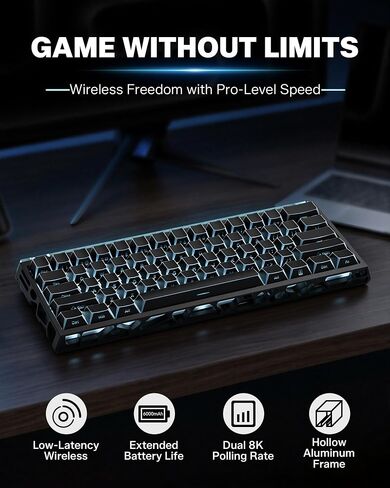 Womier 60% HE Magnetic Wireless Mechanical Gaming Keyboard, Aluminum Alloy in Saudi Arabia