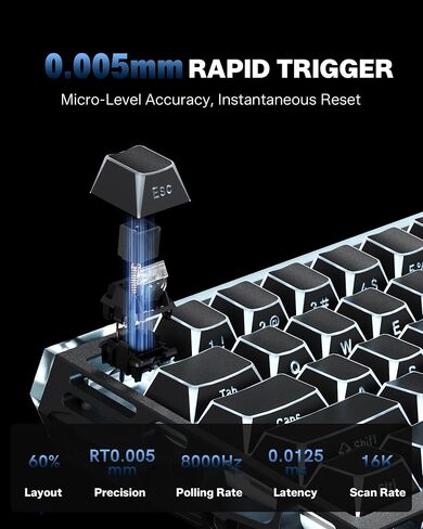 Womier 60% HE Magnetic Wireless Mechanical Gaming Keyboard, Aluminum Alloy in Saudi Arabia
