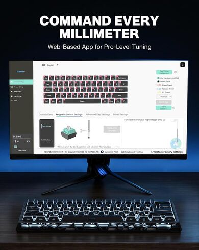 Womier 60% HE Magnetic Wireless Mechanical Gaming Keyboard, Aluminum Alloy in Saudi Arabia