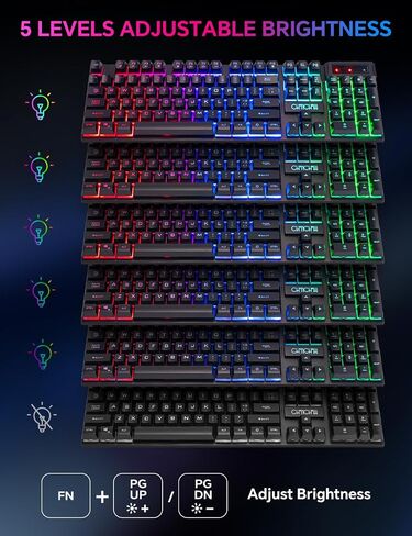 Wireless Gaming Keyboard,Rechargeable LED Keyboard,Teclado inalmbrico-Black in Saudi Arabia
