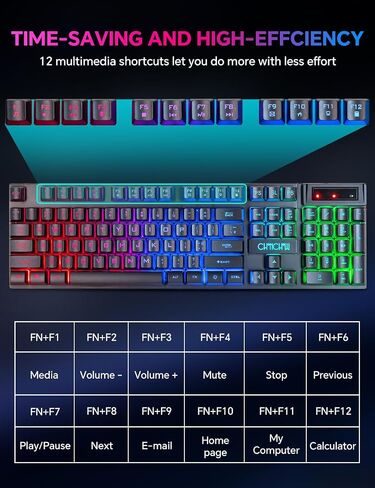Wireless Gaming Keyboard,Rechargeable LED Keyboard,Teclado inalmbrico-Black in Saudi Arabia