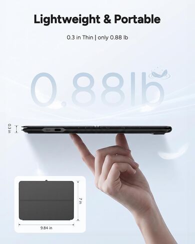 Universal Keyboard Wired & Dual Bluetooth for Tablet & Phone, Plug & Play Keypad for iPad, Z Fold & Galaxy Tab & Idea Tab, Wireless Keypad w/ Trackpad & Stand & Backlit for iOS/Android/macOS/Windows in Kuwait