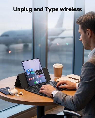 Universal Keyboard Wired & Dual Bluetooth for Tablet & Phone, Plug & Play Keypad for iPad, Z Fold & Galaxy Tab & Idea Tab, Wireless Keypad w/ Trackpad & Stand & Backlit for iOS/Android/macOS/Windows in Kuwait