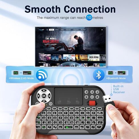 M2 Mini Wireless Keyboard,BT+2.4G Dual Mode Portable Keyboard for HTPC/IPTV in Kuwait