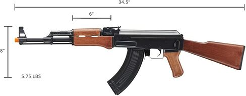 Lancer Tactical Gen 2 Airsoft Steel AK-47 Airsoft AEG Rifle with Battery & Charger 370-390 FPS-Faux Wood (LT-728-G2) in Kuwait