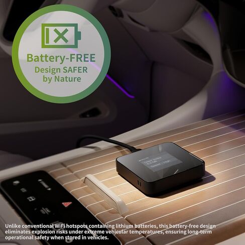 Portable WiFi Hotspot for Travel, Safe for car Truck use, Pocket WiFi Device | No SIM | Prepaid Data Multi-Carrier | Connects 16 Devices | with 10GB USA Data in Kuwait
