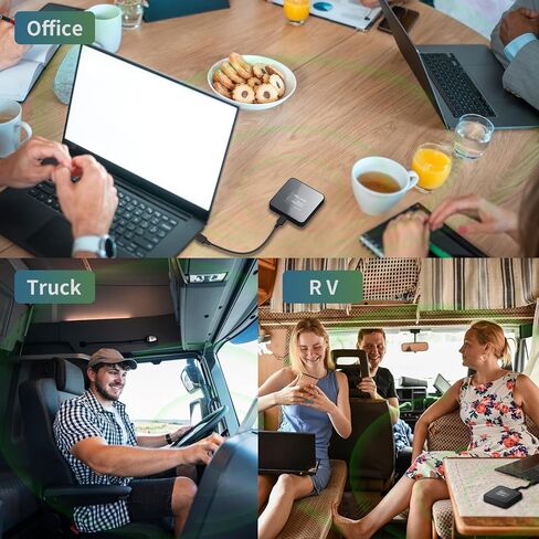 Portable WiFi Hotspot for Travel, Safe for car Truck use, Pocket WiFi Device | No SIM | Prepaid Data Multi-Carrier | Connects 16 Devices | with 10GB USA Data in Kuwait