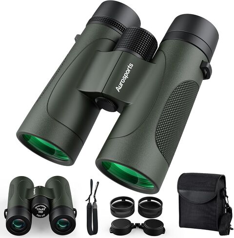 Aurosports 12x42 HD Binoculars for Adults, BAK4 Prism IPX7 Waterproof in Kuwait