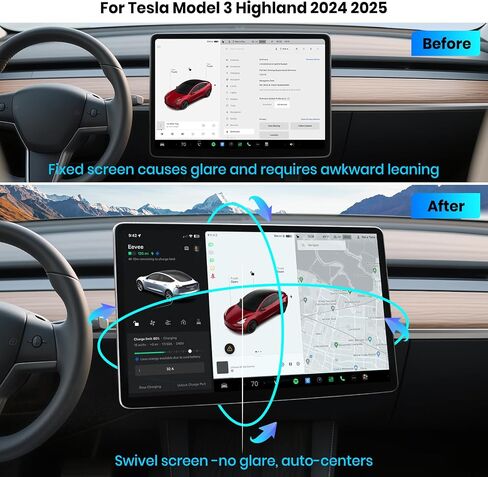 Junsun 4-Way Screen Swivel Mount for Tesla Model 3 Highland 2024 2025 in Kuwait