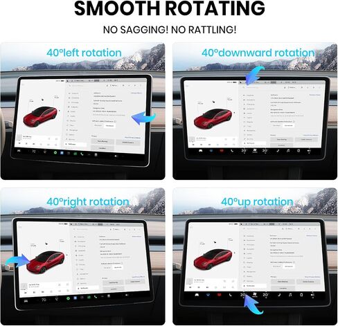 Junsun 4-Way Screen Swivel Mount for Tesla Model 3 Highland 2024 2025 in Kuwait