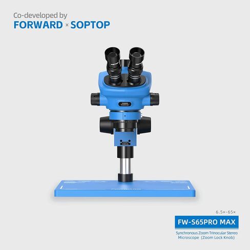 Forward FW-S65Pro Max Stereo Microscope, 6.5X-65X Zoom, Pro Optics in Saudi Arabia