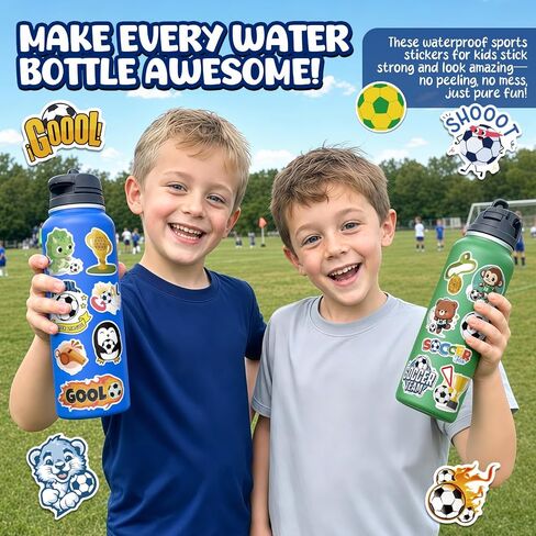 300 Pcs Sport Stickers for Kids, Waterproof Vinyl Sticker Water Bottles (Soccer, Basketball, Baseball) for Laptops, Party Favors & Classroom Prizes, Birthday Decorations in Saudi Arabia