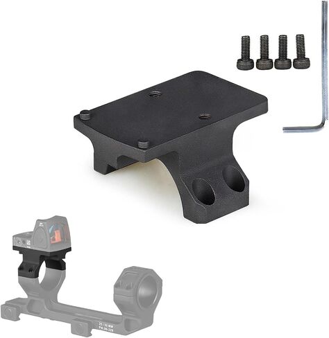 Tactical Miniature Red Dot Sight Mount Base Adapter，for RMR Footprint Series Optic Sight Mounting，Fits 25-30mm Double Ring Scope Mount Riser Bracket，with Screws and Wrench，CNC Alloy Aluminium in Kuwait