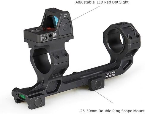 Tactical Miniature Red Dot Sight Mount Base Adapter，for RMR Footprint Series Optic Sight Mounting，Fits 25-30mm Double Ring Scope Mount Riser Bracket，with Screws and Wrench，CNC Alloy Aluminium in Kuwait