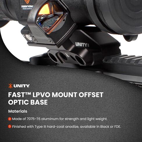 Unity Tactical FST-SOBB Fast - LPVO Offset Optic Base - Black, One Size in Kuwait