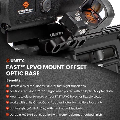 Unity Tactical FST-SOBB Fast - LPVO Offset Optic Base - Black, One Size in Kuwait