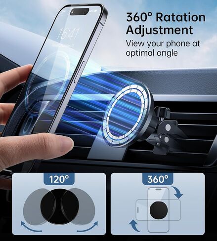 Magnetic Car Mount Phone Holder - Mag Safe Air Vent Phone Mount for Car Compatible with iPhone 15 14 13 12 Pro Max Mini Plus, 360° Adjustable Mag Safe Car Mount Phone Holder for All Phone in Kuwait