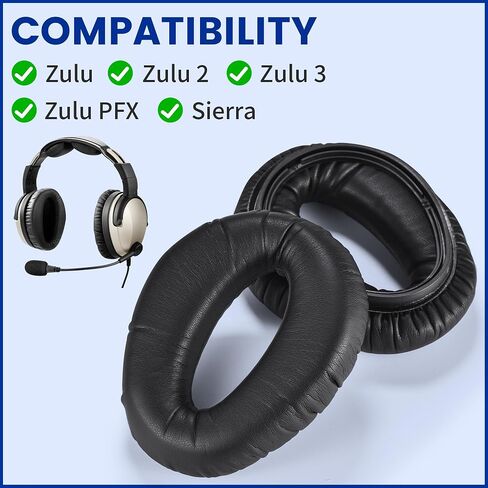 Lukvcoe Earpads for Lightspeed Zulu, Sierra, Delta Zulu - Black in Saudi Arabia