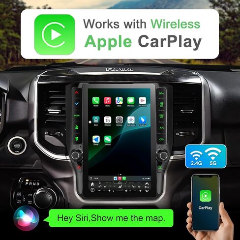 8 Cores 4+64G Radio Upgrade,2019-2024 for Dodge Ram 1500 2500 3500 Truck Car Radio Upgrade,12 inch Vertical Touchscreen Support Wireless CarPlay Android Auto GPS Bluetooth FM SWC(12 inch) in Kuwait