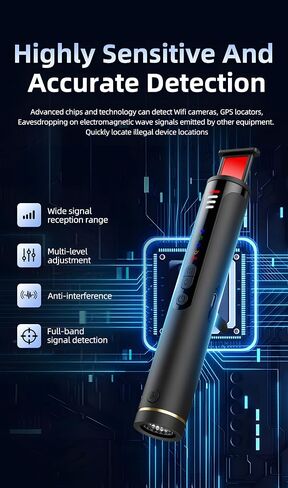 Professional Hidden Camera Detector Anti Spy Bug Scanner - RF Signal & GPS Tracker Finder with Night Vision & Magnetic Detection - Privacy Alarm for Hotels, Vacation Rentals, Offices & Travel in Kuwait
