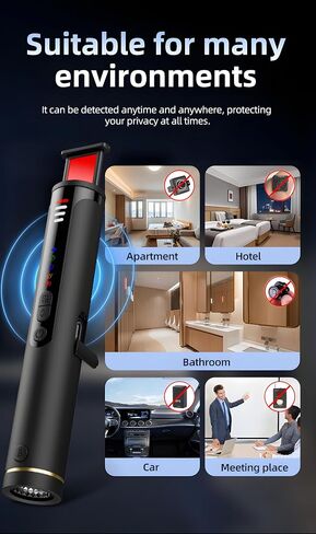 Professional Hidden Camera Detector Anti Spy Bug Scanner - RF Signal & GPS Tracker Finder with Night Vision & Magnetic Detection - Privacy Alarm for Hotels, Vacation Rentals, Offices & Travel in Kuwait