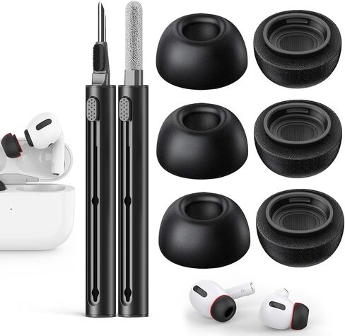 Pohgelan Memory Foam Replacement Ear Tips for AirPods Pro 2nd/1st-Balck in Kuwait
