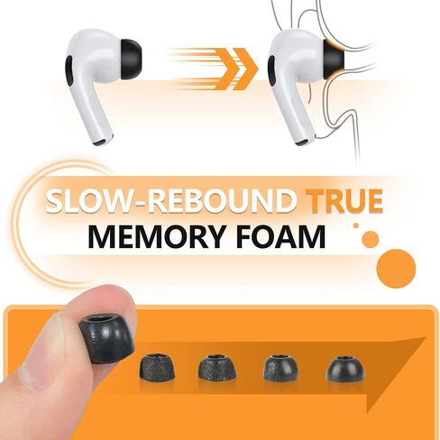 Pohgelan Memory Foam Replacement Ear Tips for AirPods Pro 2nd/1st-Balck in Kuwait