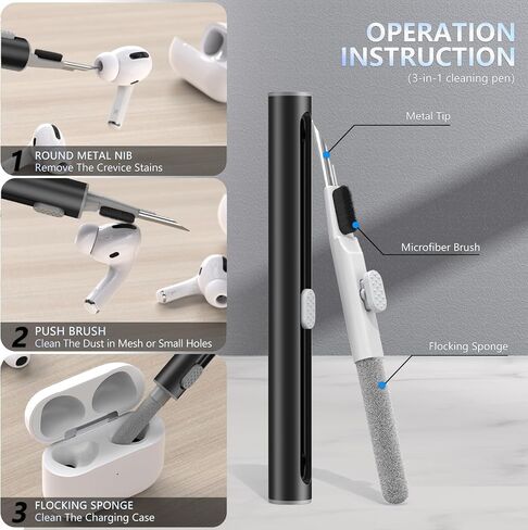 Pohgelan Memory Foam Replacement Ear Tips for AirPods Pro 2nd/1st-Balck in Kuwait