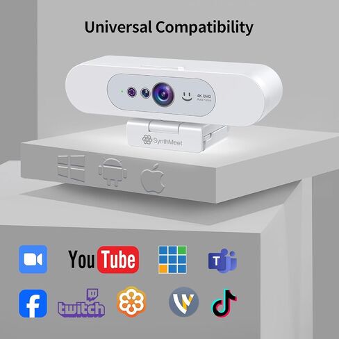 4K Webcam for PC, Compatible with Windows Hello, 8.3MP UHD 1/2.55" CMOS in Kuwait