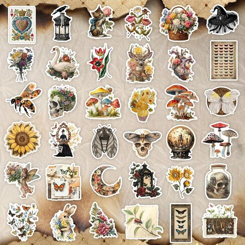 300PCS Vintage Retro Stickers, Whimsical Aesthetic Vinyl Sticker Pack for Scrapbooking & Journaling, Kindle & Laptop in Kuwait